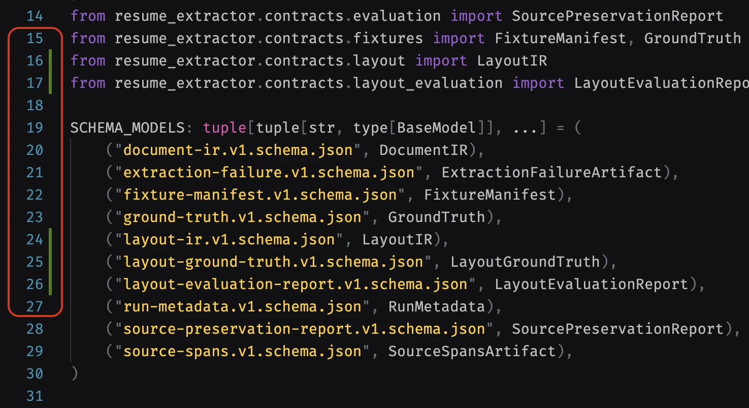 vscode editor gutter showing Git changes
