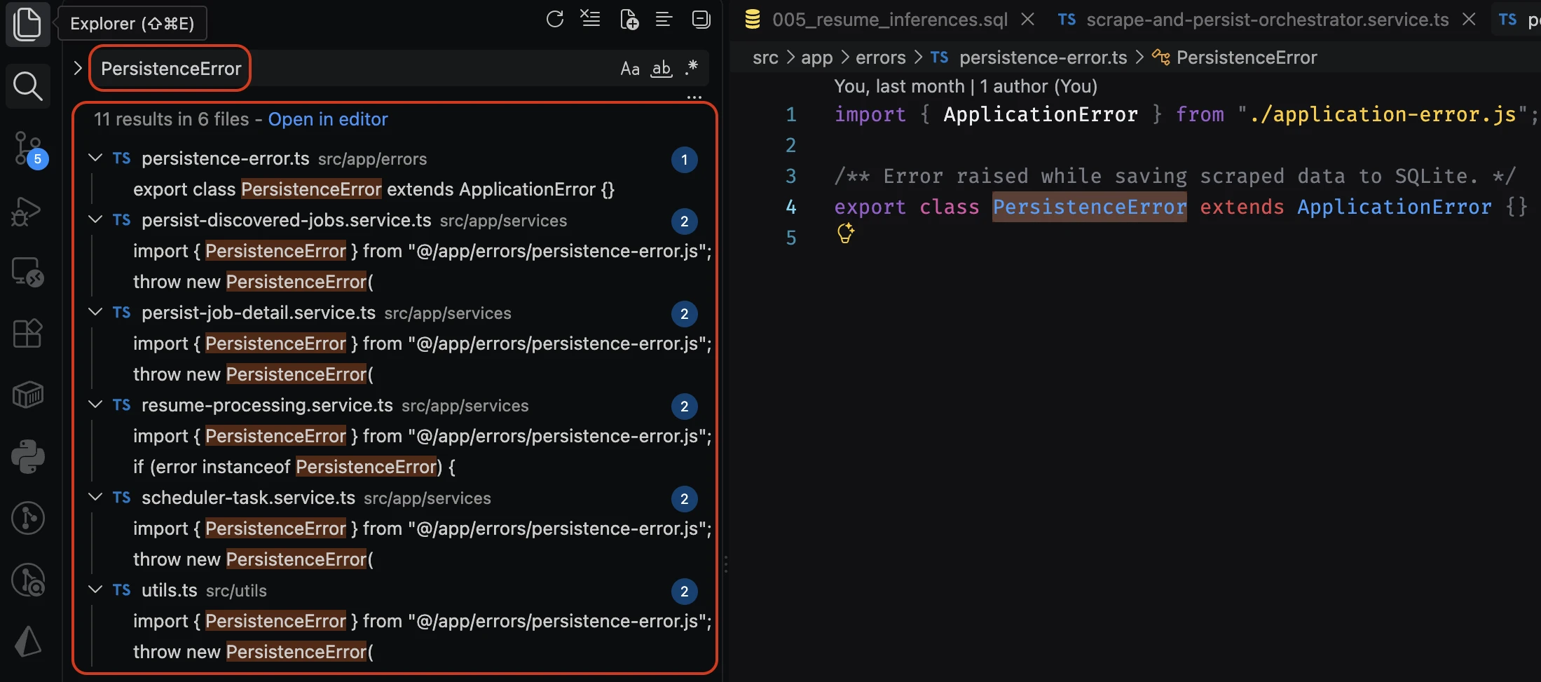 vscode find in file command